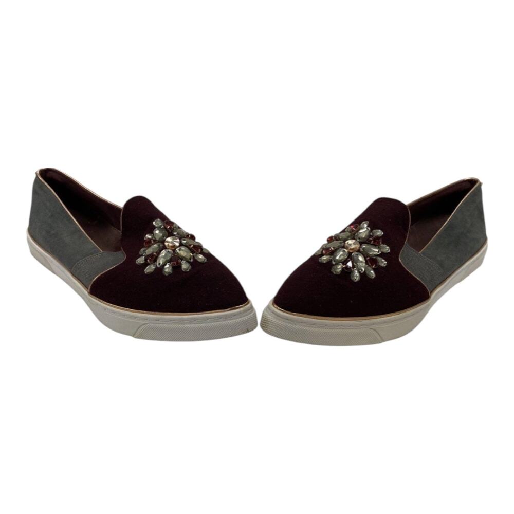 Ted Baker London Kulei Jewel-Embellished Velvet & Suede Slip-On Sneakers - Picture 2 of 7
